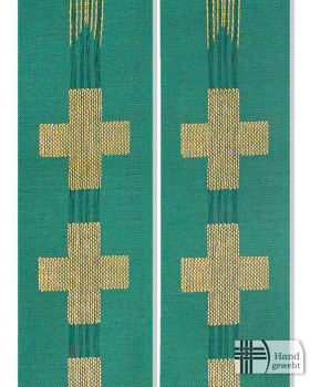 Langstola grün mit goldenen Kreuzen 160 cm
