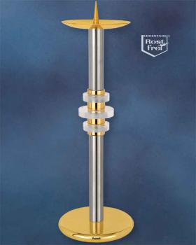 Standleuchter 70 cm Plexi Edelstahl & Messing