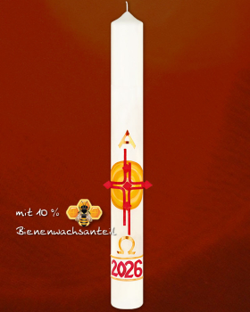 Osterkerze  800 x 80 mm "Ostersonne" mit Nägeln