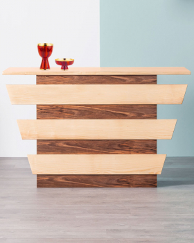 Altar solides Esche- & Nussbaumholz 150 x 70 x 93 cm