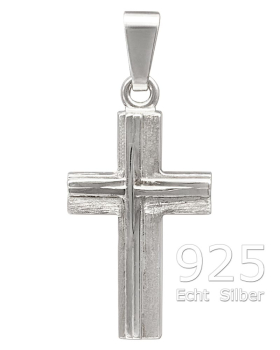 Kreuz Anhänger Stege poliert 11 x 18 mm 925 Silber