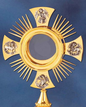 Monstranz mit Symbole der vier Evangelisten
