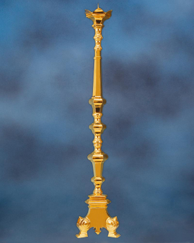 Osterleuchter 120cm hoch, gotisch, Messing vergoldet