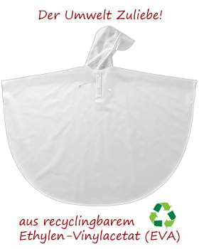 Regencape transparent L Druckknöpfe, Kapuze 110 cm