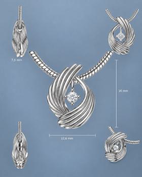 Evrah Anhänger 17x12 mm Sterling Silber rhodiniert Zirkonia