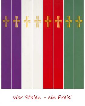 4 Langstolen mit Kreuzsymbolen 138 cm lang