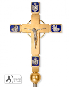 Vortragekreuz mit Standfuss, 4 Evangelisten