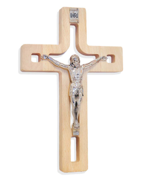 Holzkreuz durchbrochen, 16 x 25 cm m. Christuskorpus