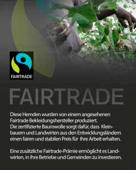 Collarhemd Fairtrade schwarz Langarm, Römischer Kragen