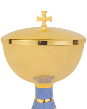 Preview: Ziborium Messing vergoldet 11,5 cm Ø, 18,5 cm hoch