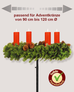 Adventkranzständer für große Kränze 90-120 cm hoch