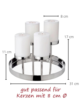 Adventkranzständer 16 cm hoch, 31 cm Durchmesser