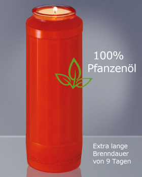 Ölkerzen AETERNA rot, "10Tage" 20 St. im Karton