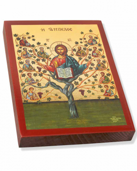 Ikone Weinstock 10x14 cm Christus mit 12 Apostel