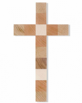 Wandkreuz 12 Apostel solides Holz 26 x 15 cm