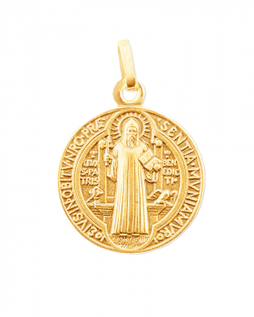 Benediktus Medaille Gold 333, 12 mm Ø