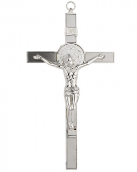 Benedikt- Kreuz mit Corpus Edelstahl 22,5x12,5cm