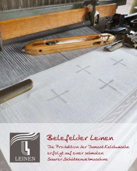Preview: Palla Motiv PX 18 x 18 cm weiß hochwertiger Leinendamast