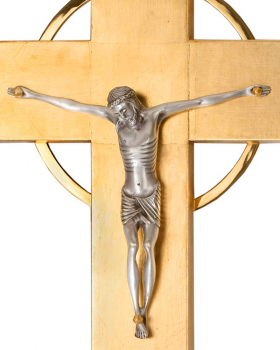 Vortragekreuz mit Standfuss, 4 Evangelisten
