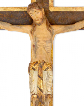 Wandkreuz Holz Romanisch Antik - Kreuz 34 x 17 cm