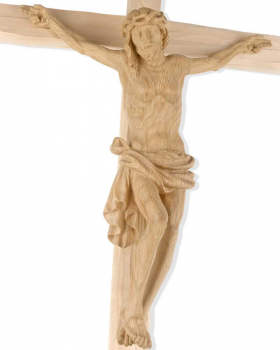 Wandkreuz Eichenholz, 70 cm hoch Christus 32 cm