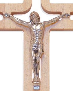 Holzkreuz durchbrochen, 16 x 25 cm m. Christuskorpus