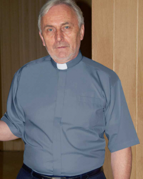 Collarhemd Halbarm grau