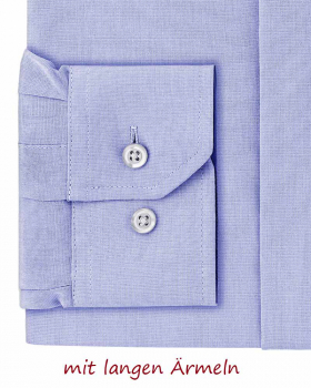 Collarhemd Oxford Hellblau Langarm