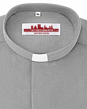 Collarhemd XL Einzelstück Oxford Hellgrau Halbarm