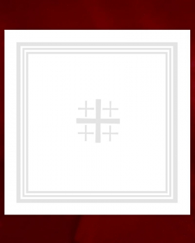 Corporale 50/50cm "Jerusalemkreuz" Leinendamast