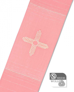 Diakonstola rosa mit gesticktem Goldkreuz