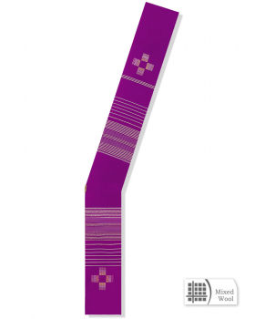 Diakonstola violett  mit Blockkreuz 94 % Schurwolle