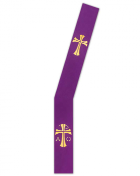 Diakonstola violett mit Kreuz, A + O