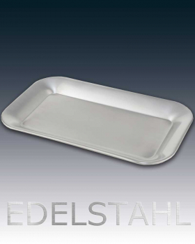 Edelstahl-Tablett, die robuste Oberfläche 21 x 13 cm