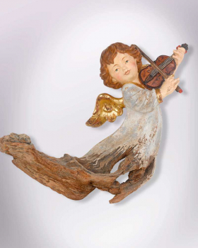 Begrüßungsengel Wurzelschnitzerei Geige ca. 27 cm