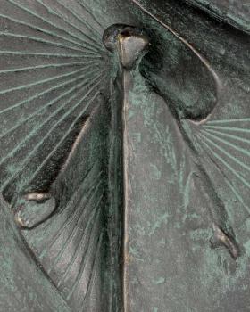 Preview: Wandplakette „Labyrinth“, Bronze, 9 cm Ø