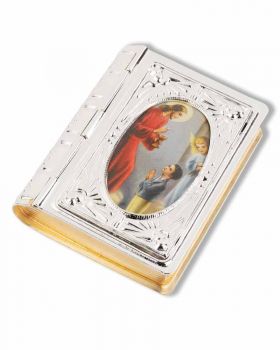 Buchdose für Rosenkranz Jesus mit Jungen 6 x 4,5 cm