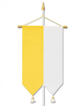 Fahne aus Baumwollstoff gelb/weiß mit Quasten