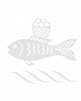 Damastpalla Leinen "Fisch"