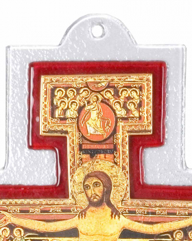 Franziskuskreuz aus Glas, 12 x 17 cm