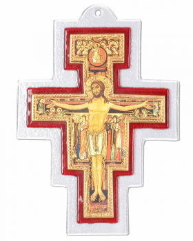 Franziskuskreuz aus Glas, 12 x 17 cm