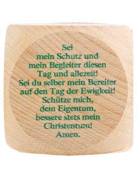 Prayer cube with German evening prayers
