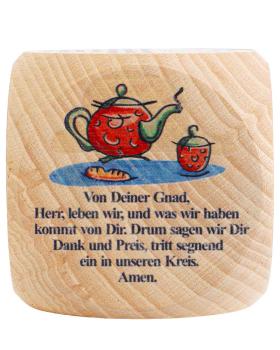 Gebetswürfel Tischgebete   Buche Natur 5,5 x 5,5 cm