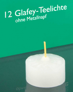 12 Glafey-Teelichte 35 mm Ø ca. 8 Std. Brenndauer