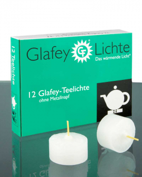 12 Glafey-Teelichte 35 mm Ø ca. 8 Std. Brenndauer