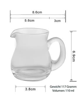 Preview: Messkännchen aus Glas 110 ml mundgeblasen, bauchig