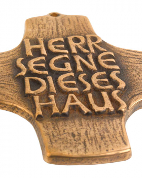 Bronzekreuz Haussegen "Herr segne dieses Haus"