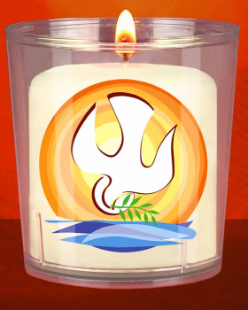 50 Friedenslichter Heiliger Geist Windschutzbecher mit Kerzen