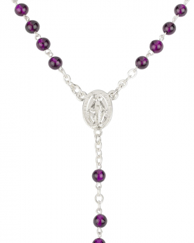 Rosenkranz Amethyst Sterling Silber 4 mm Ø