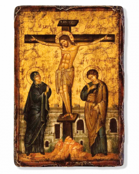Ikone die Kreuzigung 22 x 18 cm handgemalt